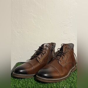 Men's Brown Leather Lace-Up Boots 8.5